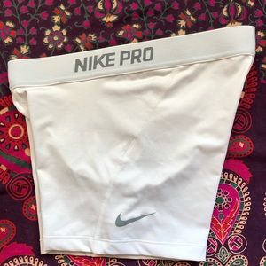 White Nike Pro Shorts